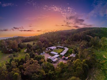View of entire Training Centre from drone with beautiful sunset
