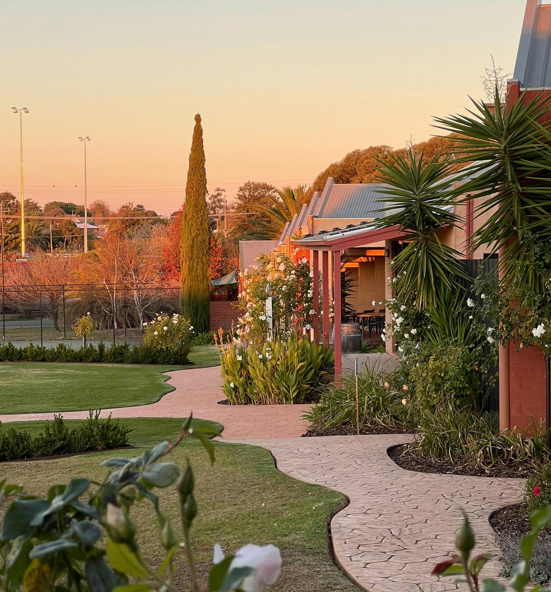 Sunset over accommodation