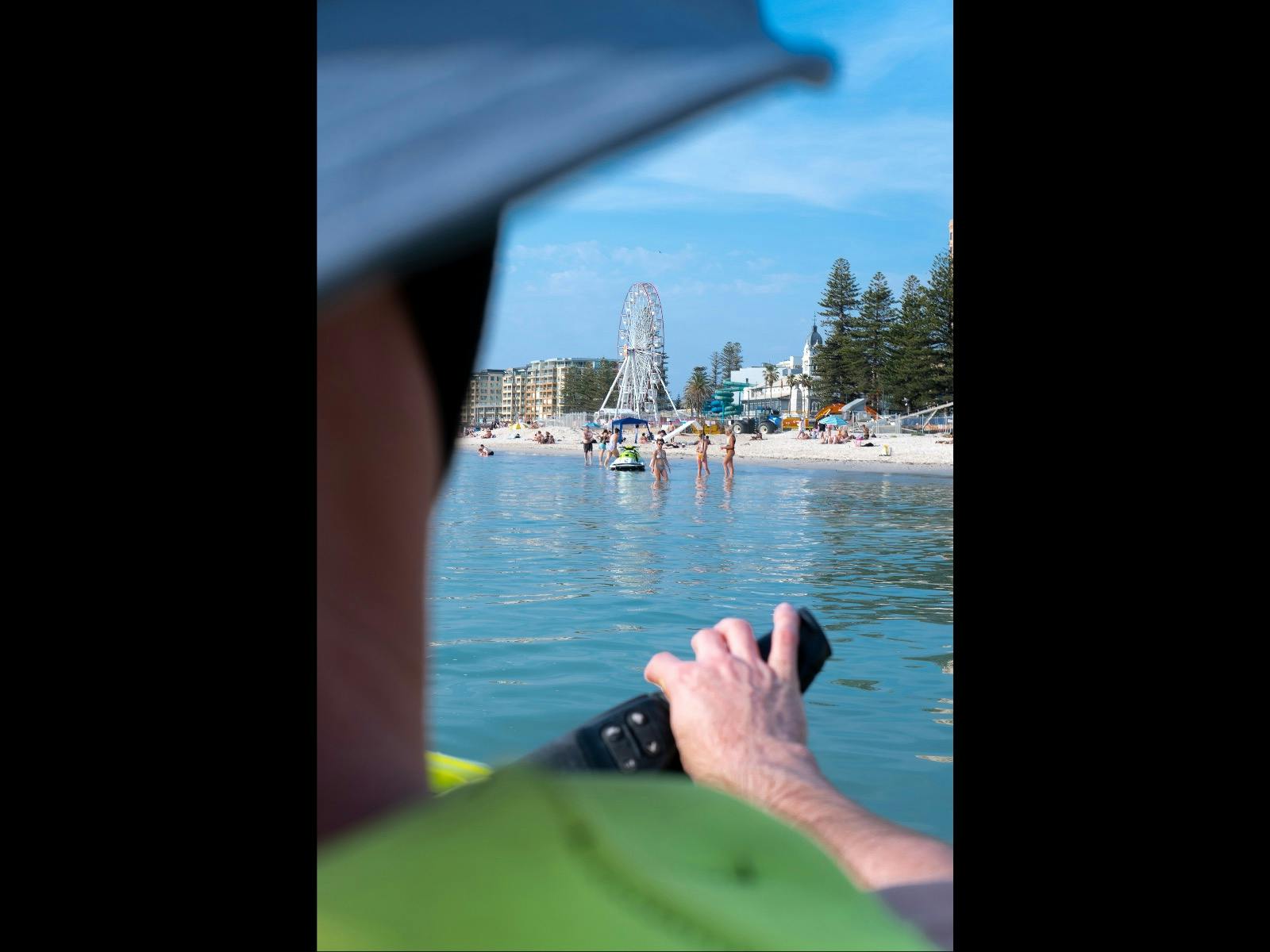 Point of view as a passenger on a jetski adventure