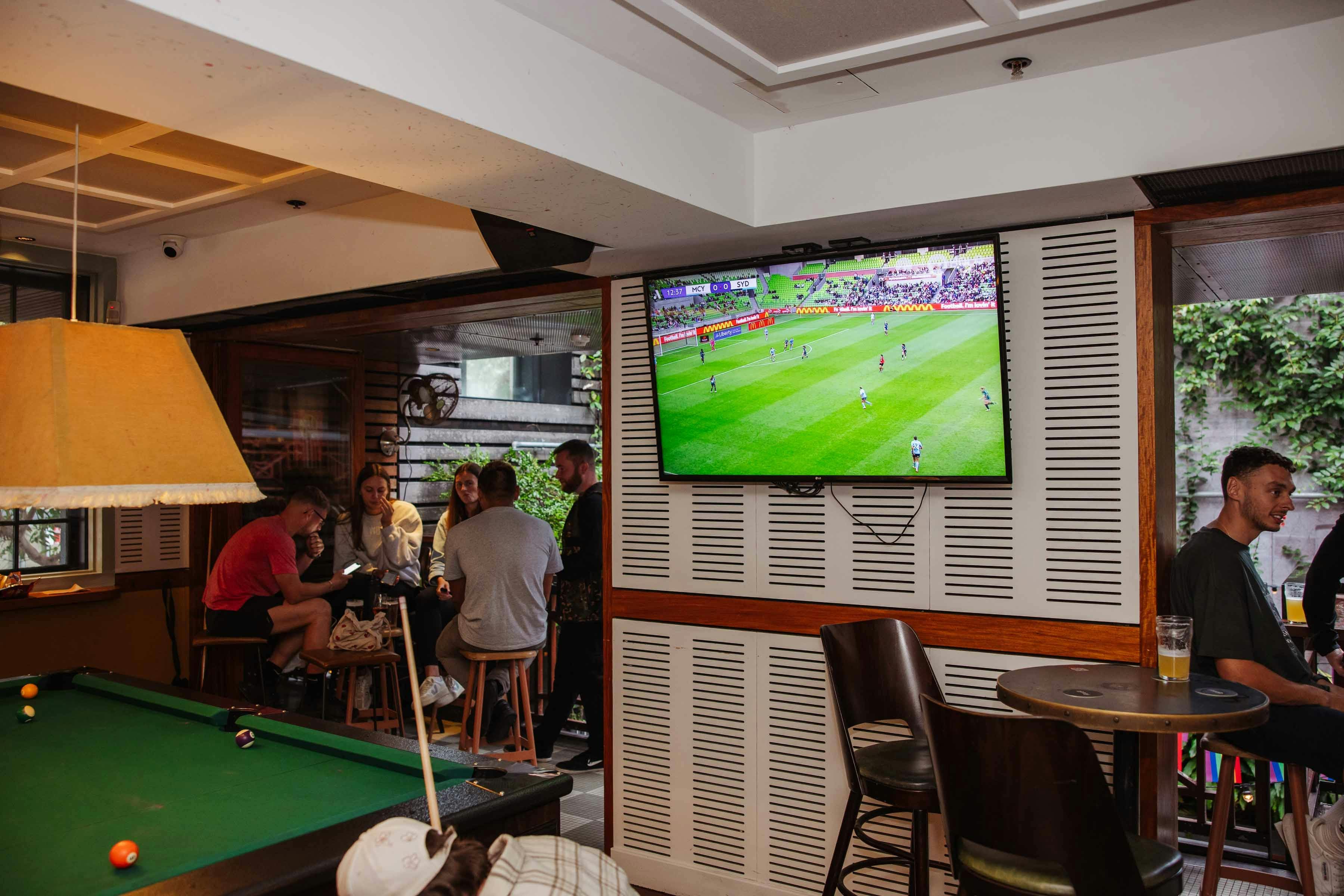 screen showing sport game