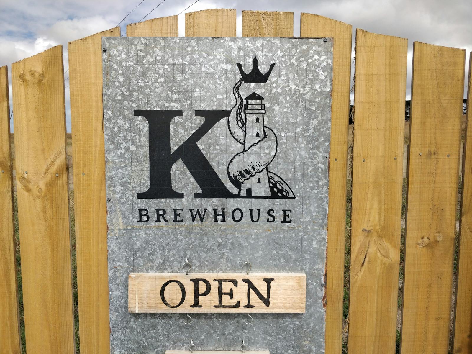 King Island Brewhouse Open sign on the gate