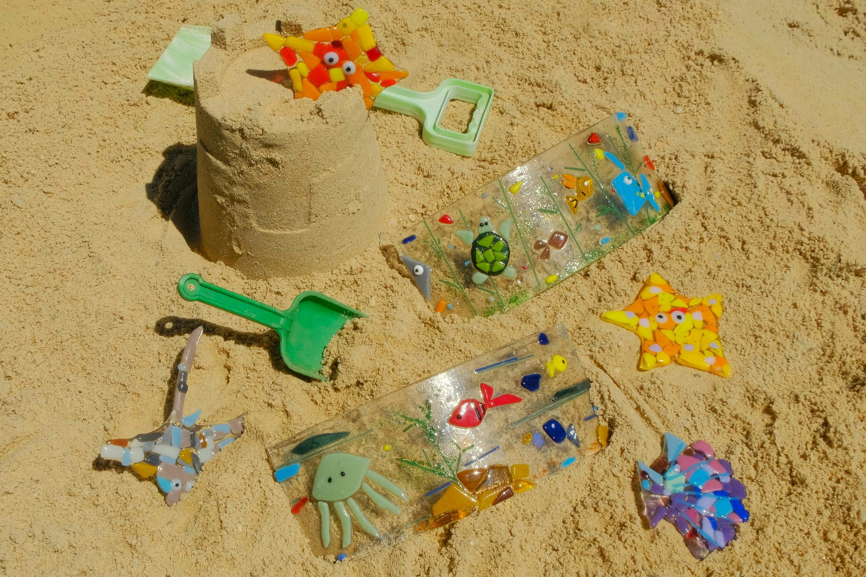 kiln formed and slumped glass sea worlds