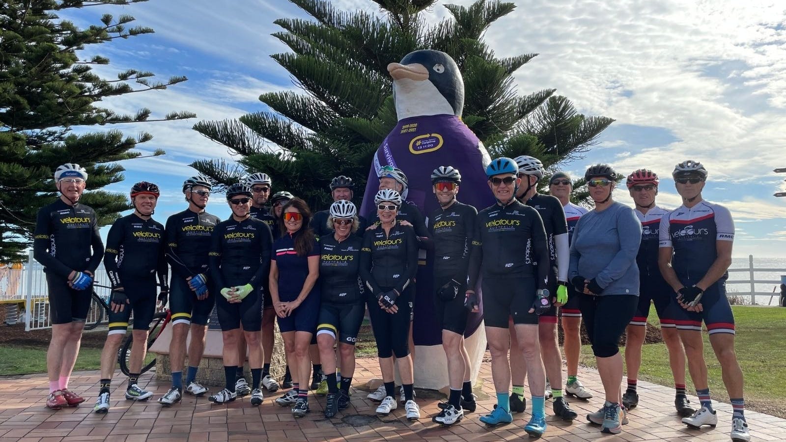 Photo opportunity with the Big Penguin on the main street of Penguin on the NW Coast of Tasmania