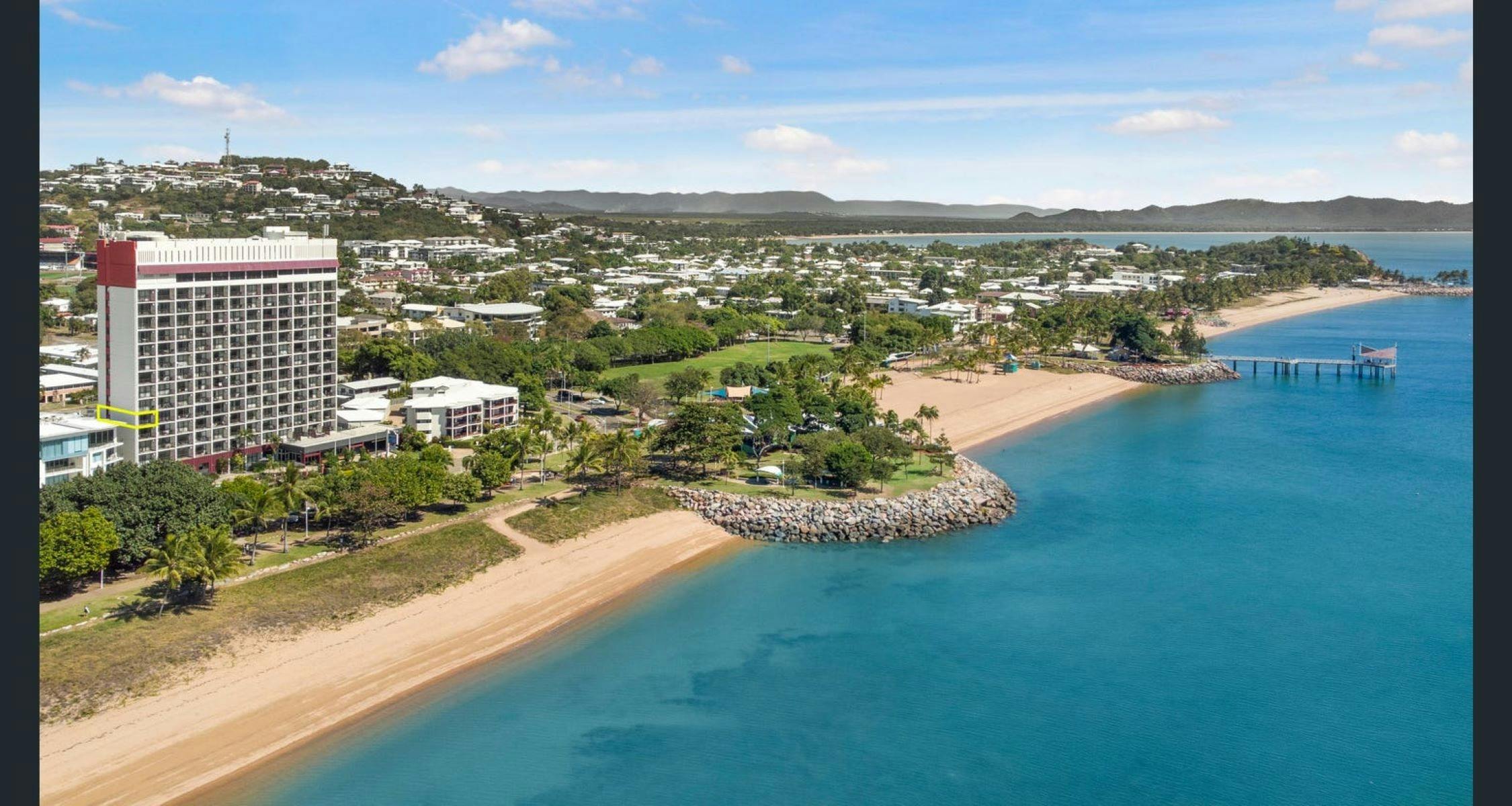 Aerial shot of Aquarius on the Beach