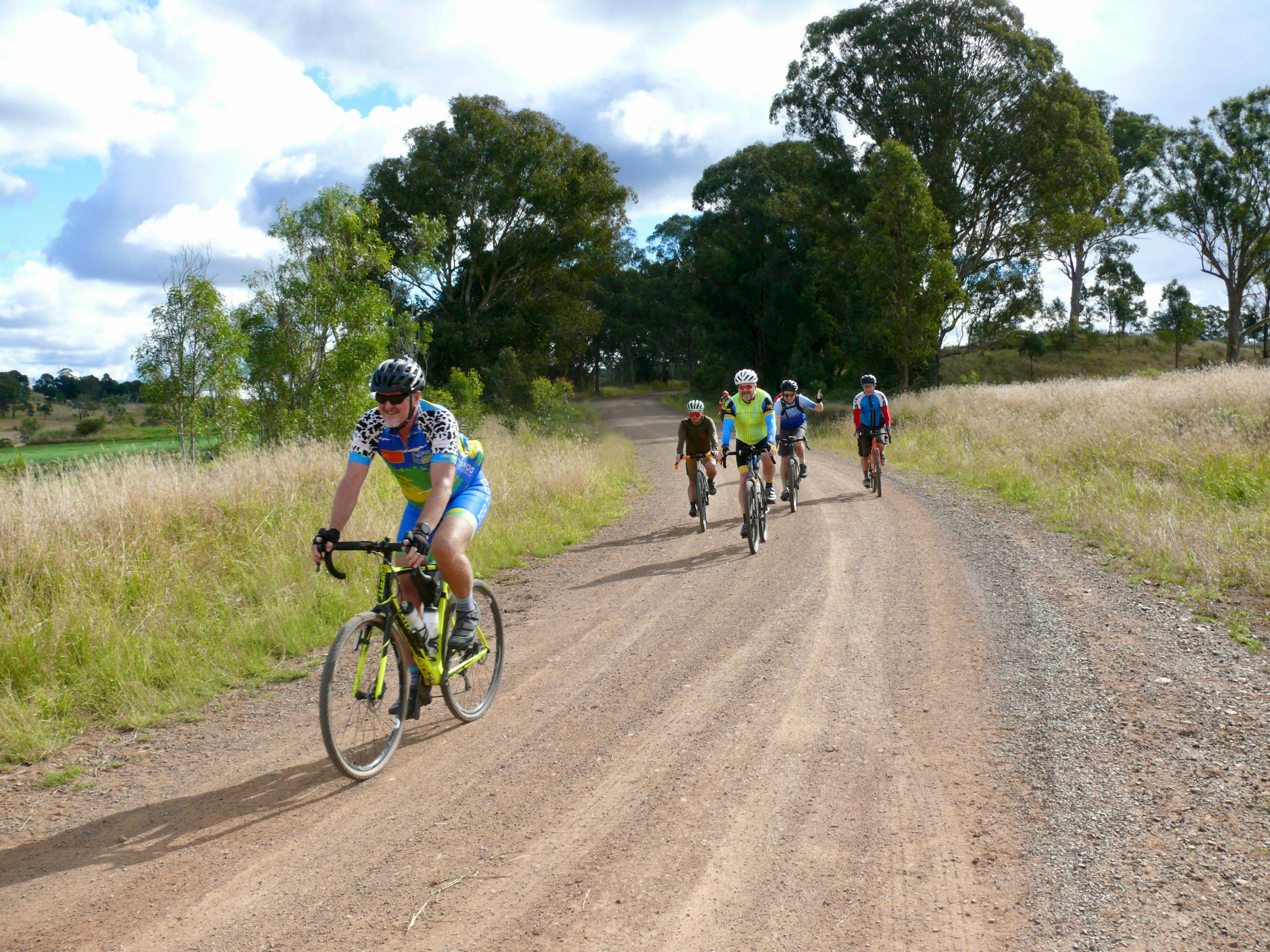 Group of gravel riders