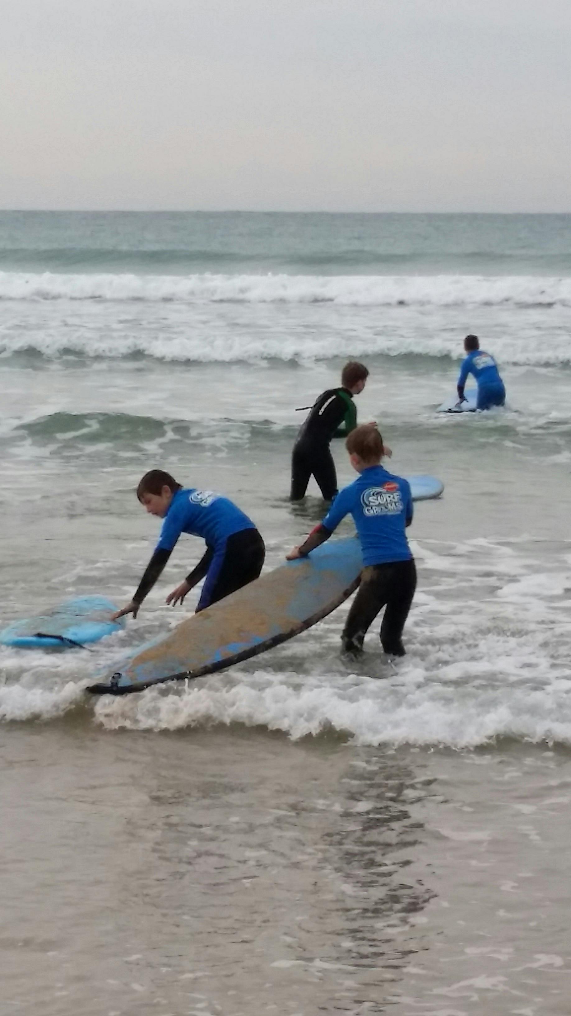 Heading into the surf