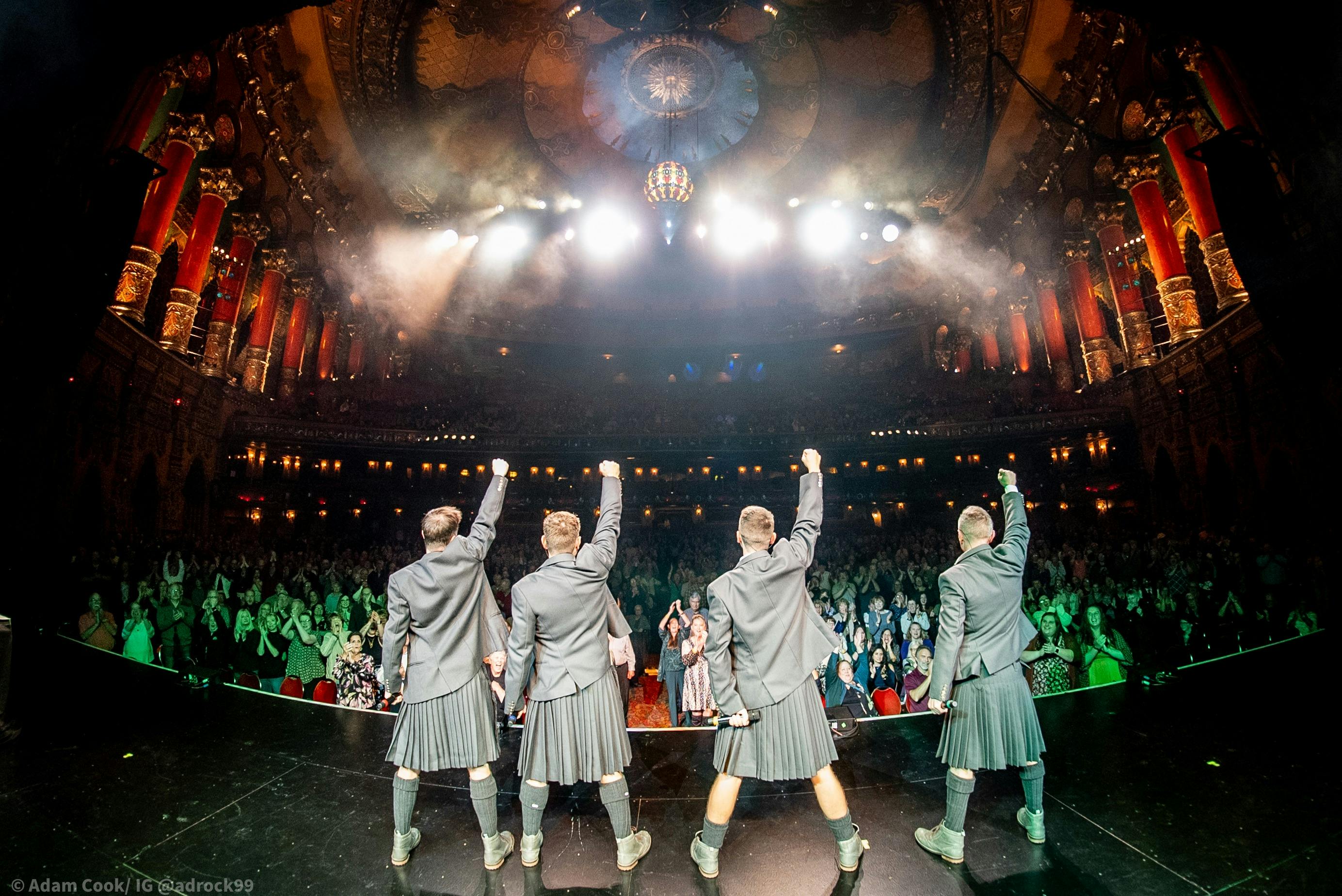 Celtic thunder performing to a large crowd