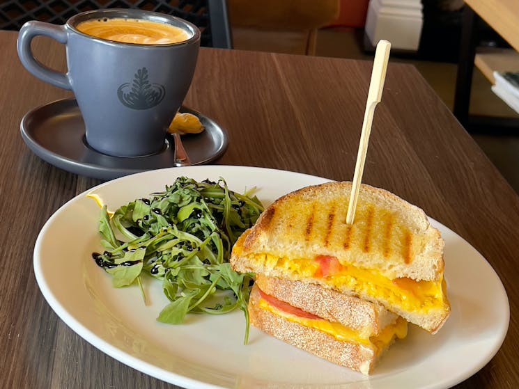 Toasted Sandwich & Coffee - The Lazy George Cafe Marulan NSW