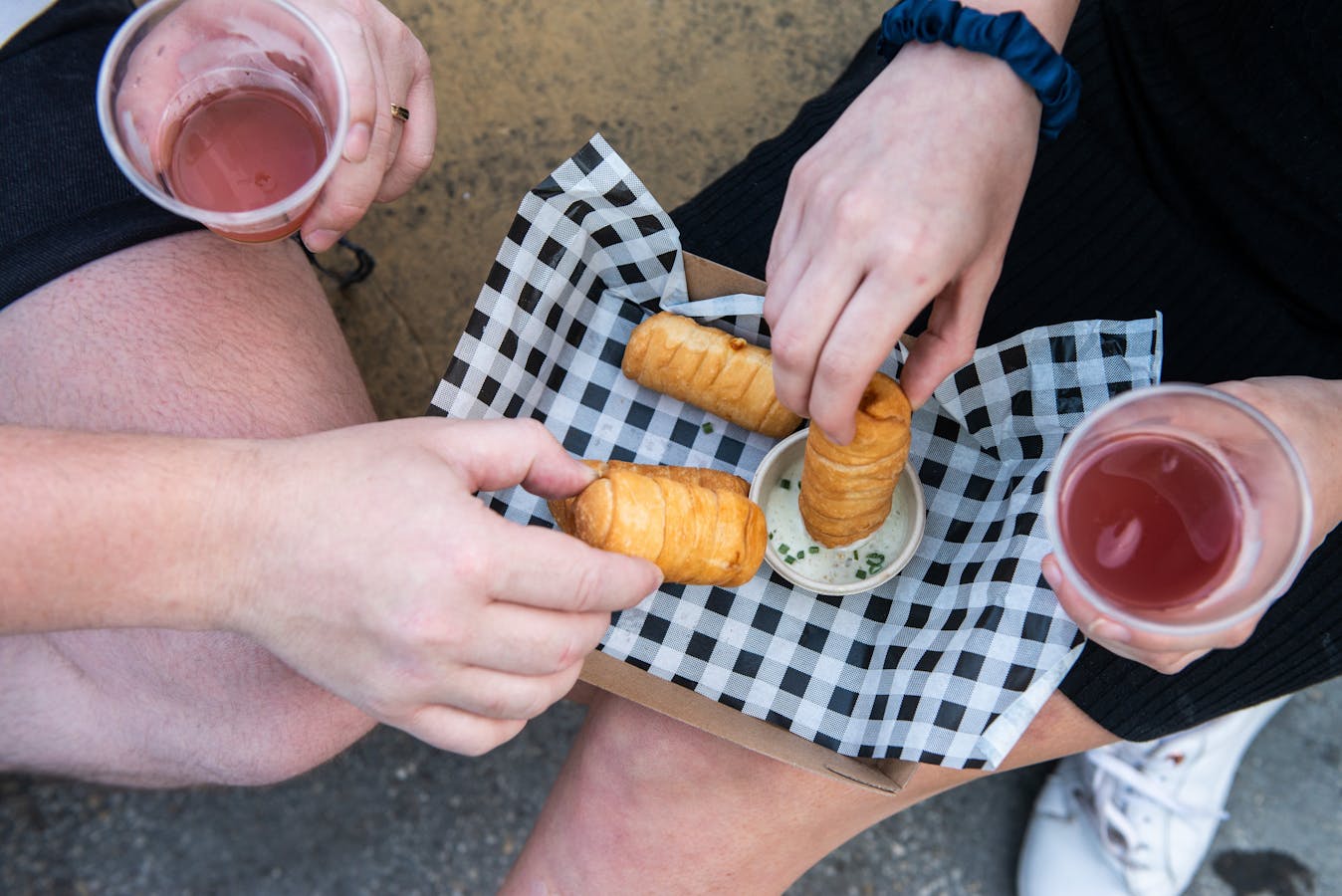 Delicious Tasmanian cheeses and spritzers