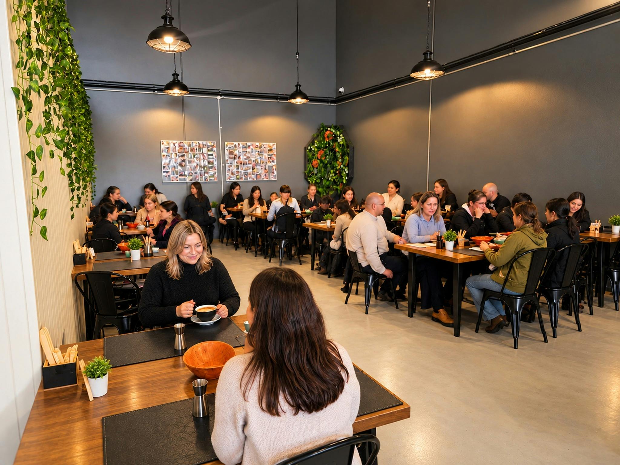 Customers seated throughout The Coven Bx Candle Café in Bathurst enjoying coffee and refreshments.