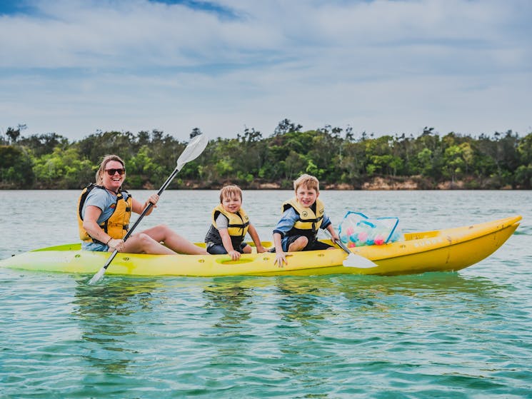 Family Kayaking with C-Change Adventures Coffs Harbour