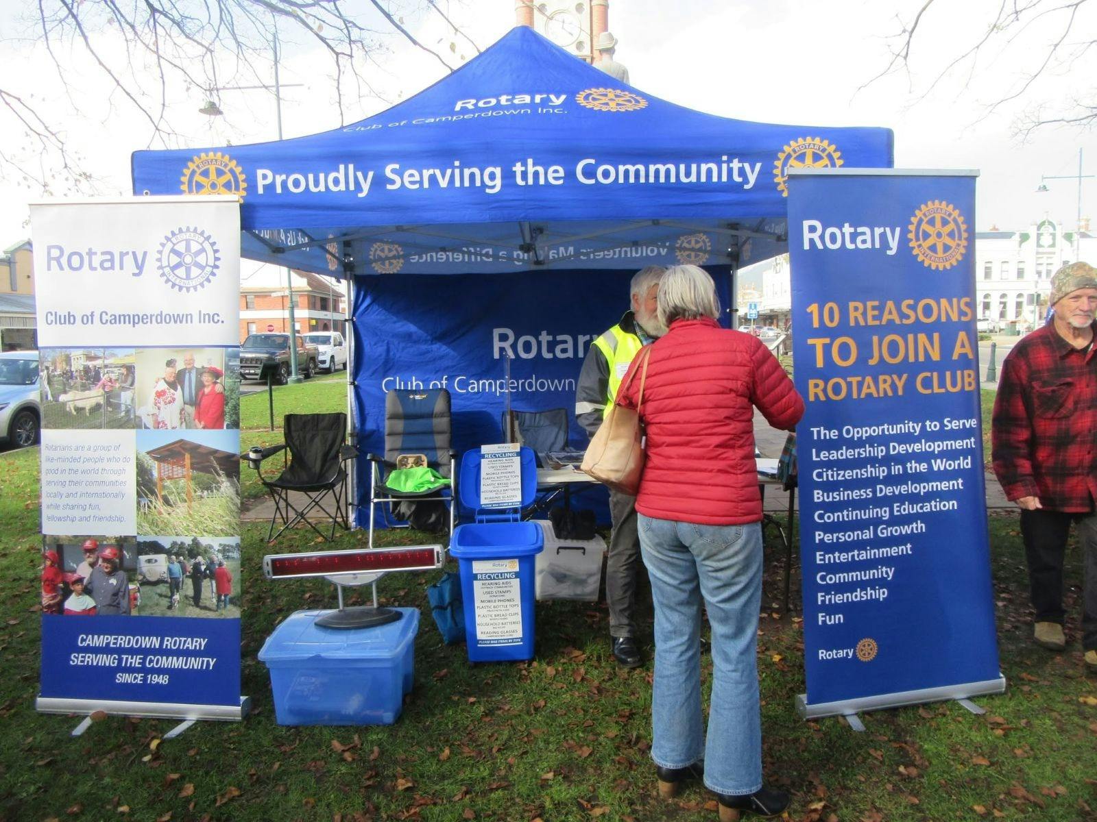 Rotary club of Camperdown marquee with information