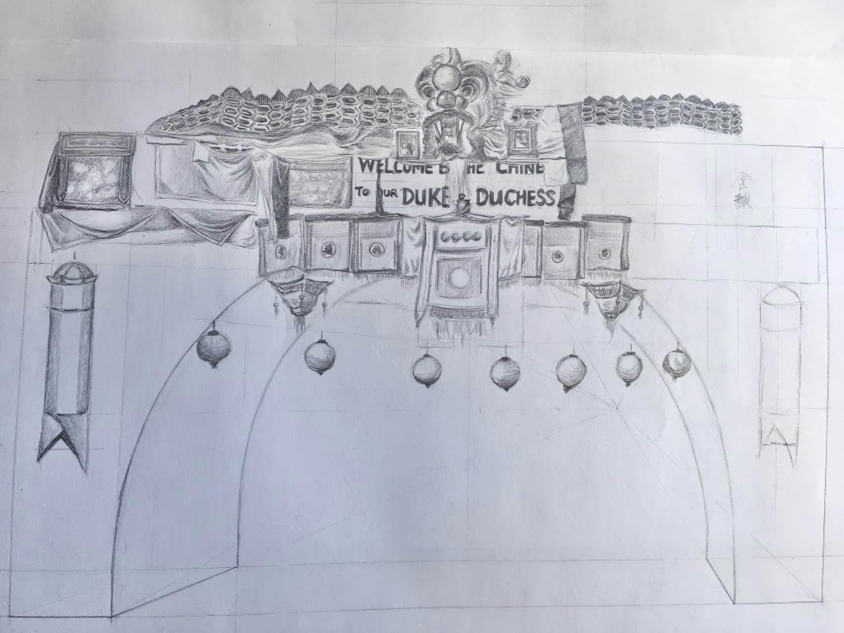Hand Drawing - Chinese Arch