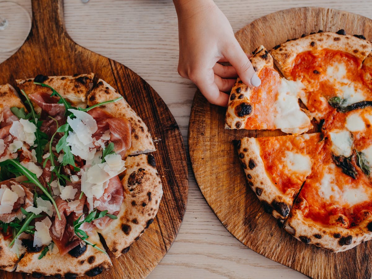 two pizzas