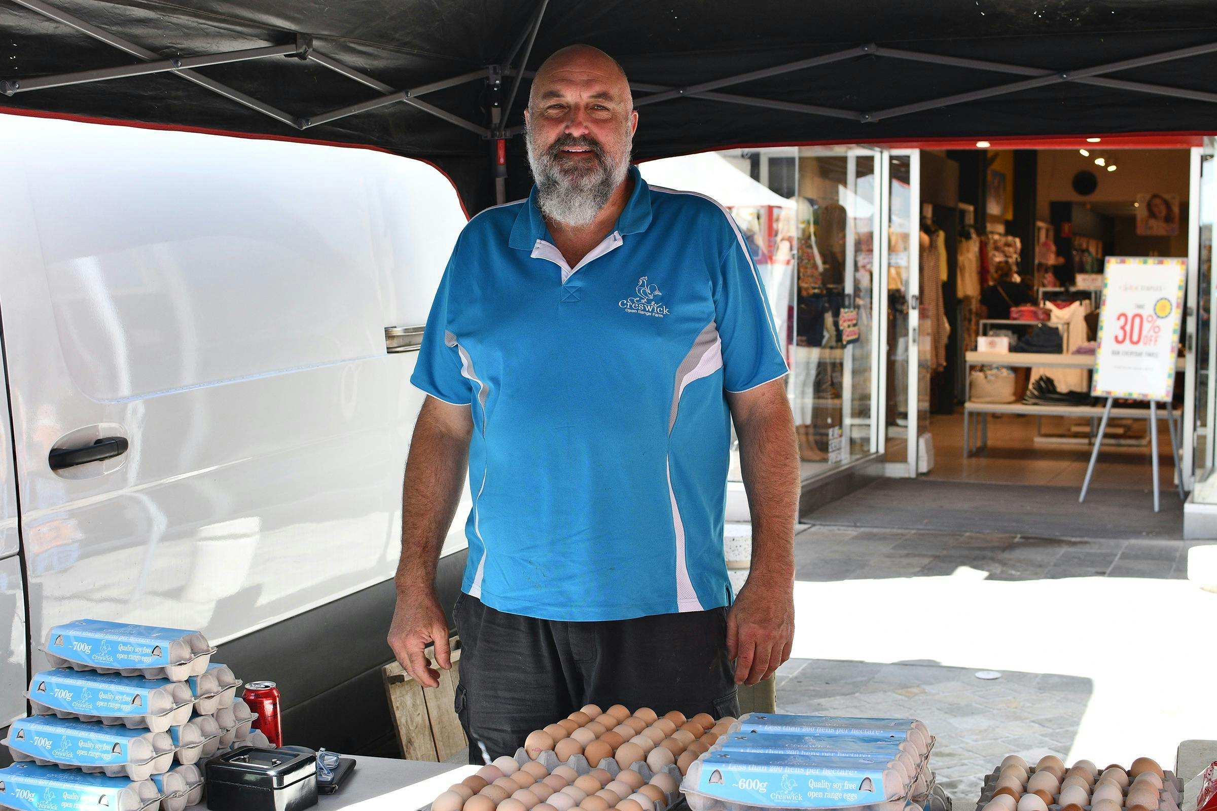The owner of the Creswick free Range Farm