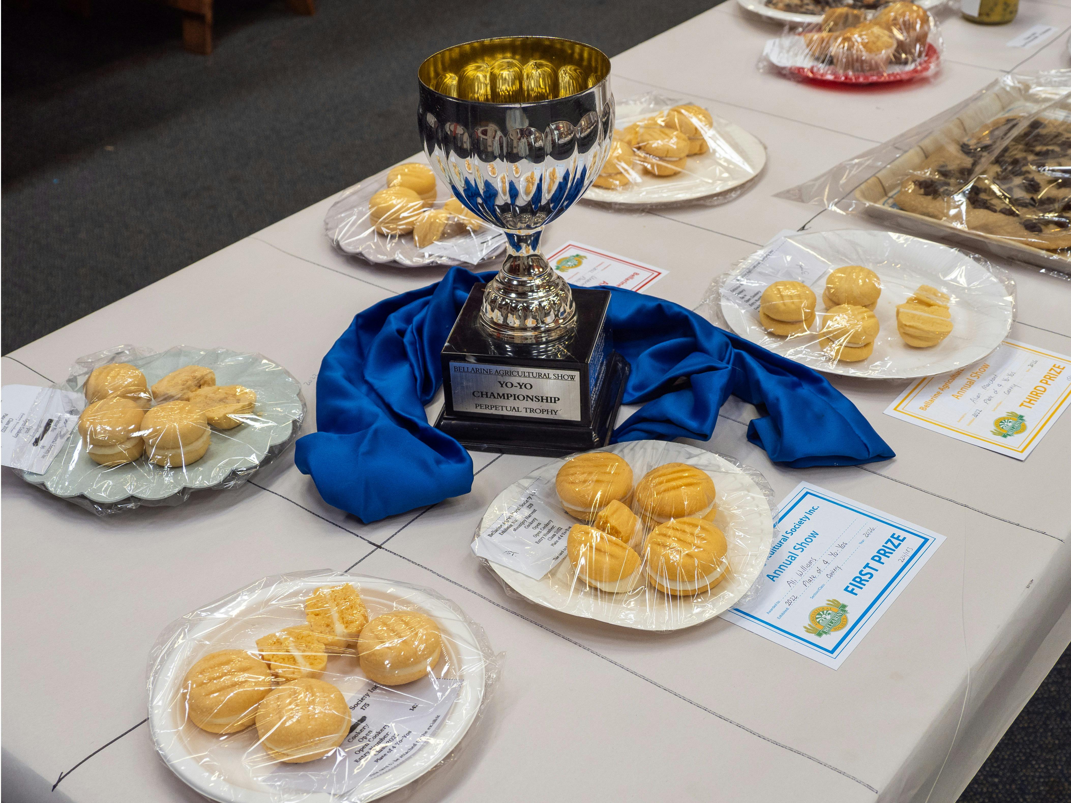 Homebaked biscuits, prize certificates and a championship trophy at the Bellarine Agricultural Show