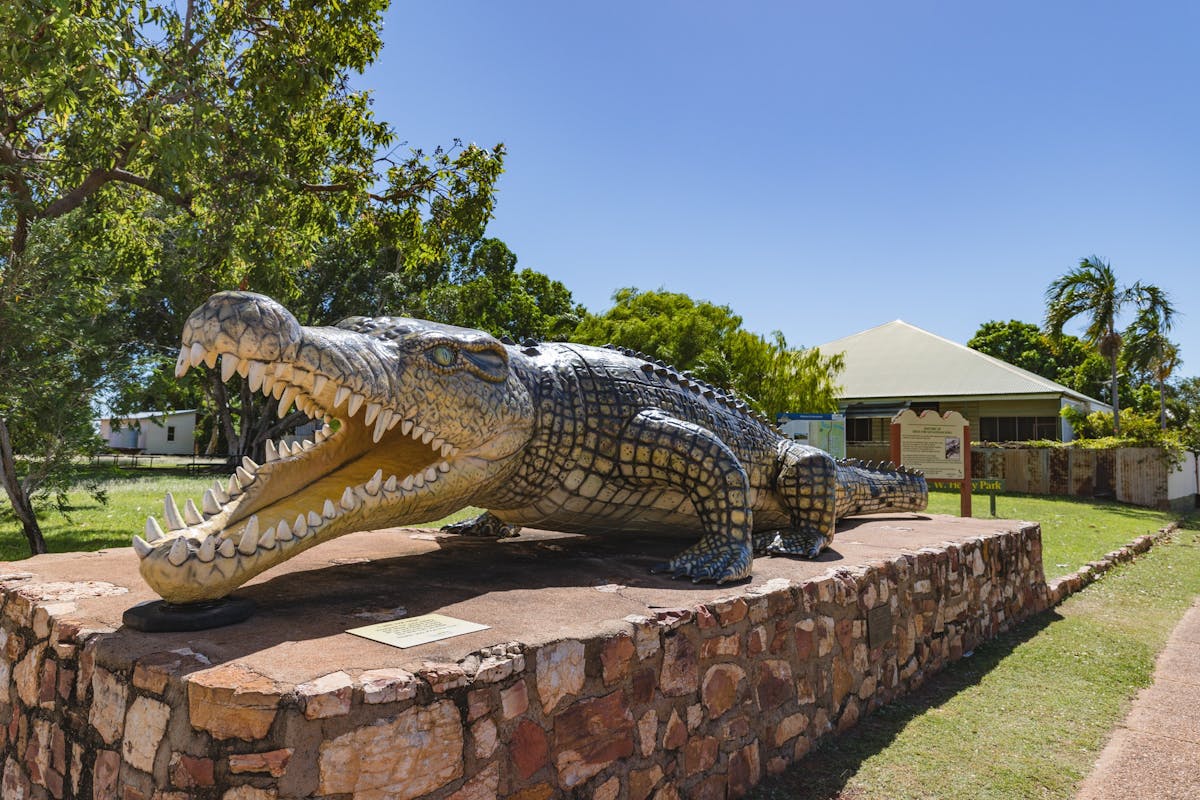 Krys the croc statue Normanton