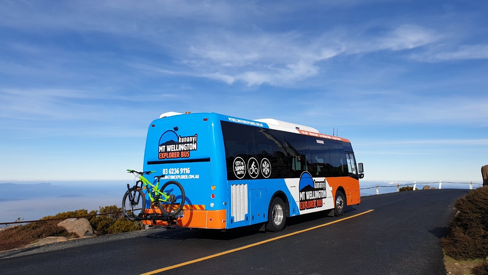 kunanyi/Mt Wellington Explorer Bus can carry up to 4 bikes on each departure.