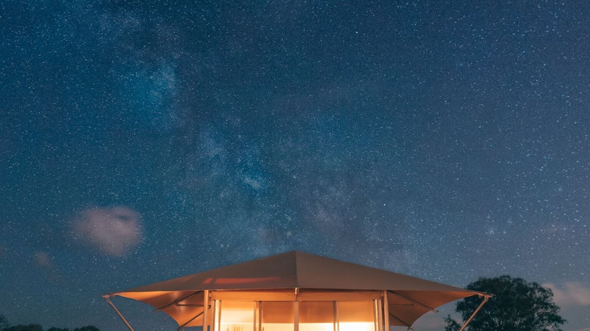 Glamping Tent at night