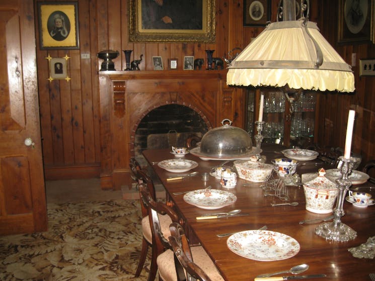 Antiques within the dinning room of savernake station