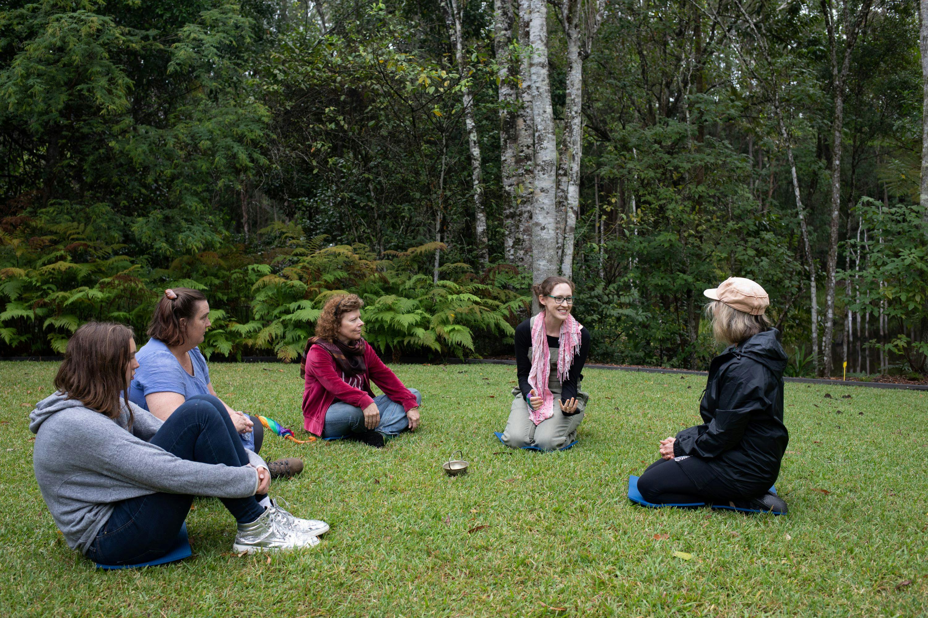 Held Outside nature connection experieince at Maroochy Regional Bushland Botanic Gardens