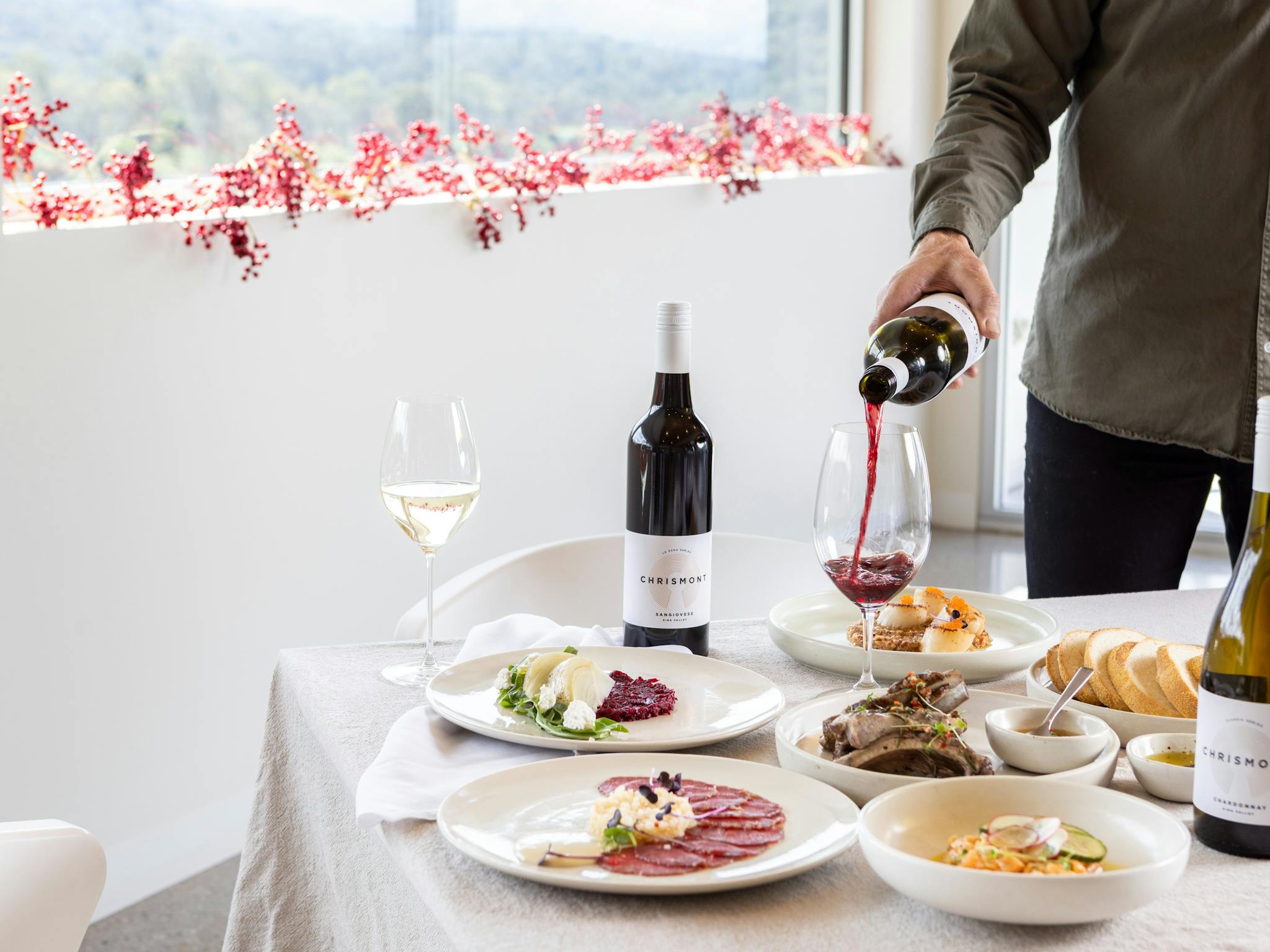 Enjoy a relaxed long lunch in the Chrismont Restaurant