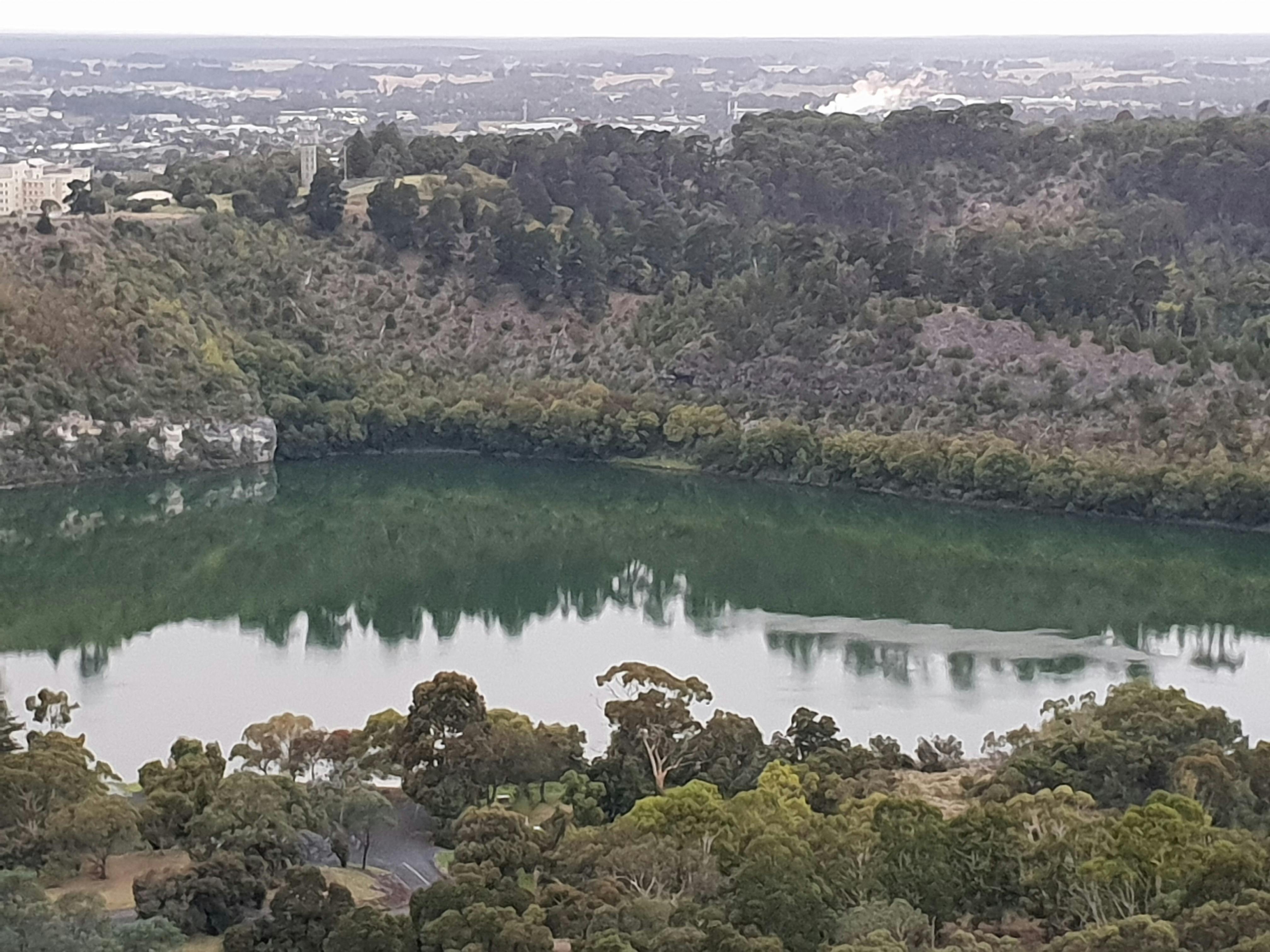 High view over Valley Lake Mt Gambier
