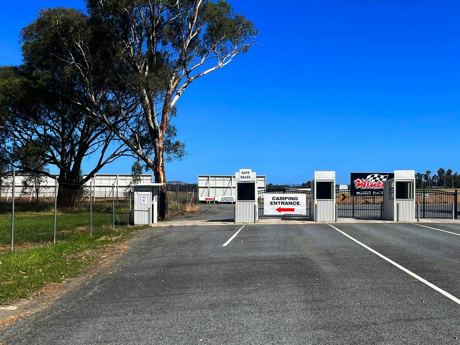 Photo of campground entrance on Huntley Street, Winton