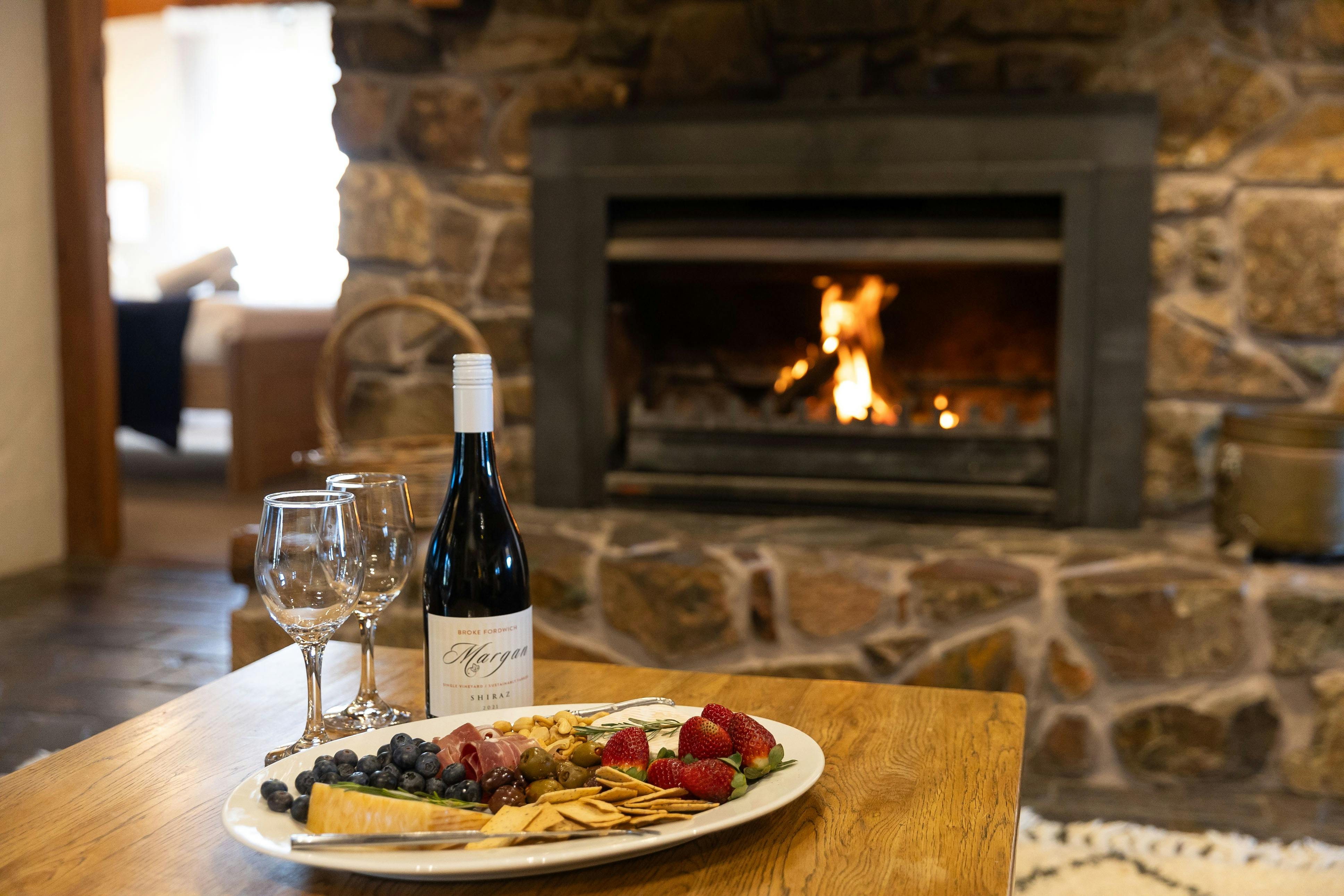 Open Fire cosy wood fire