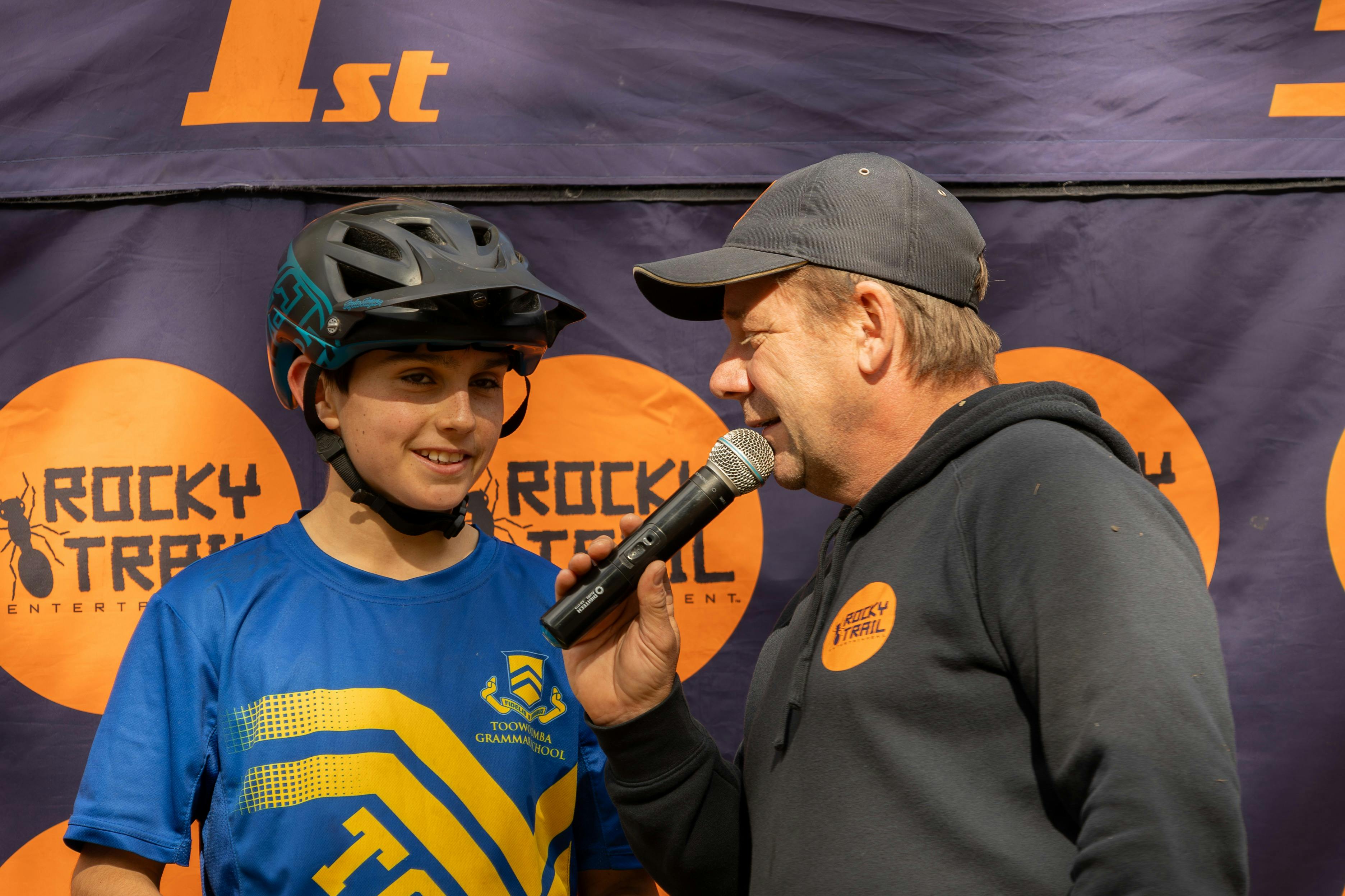 Student on podium