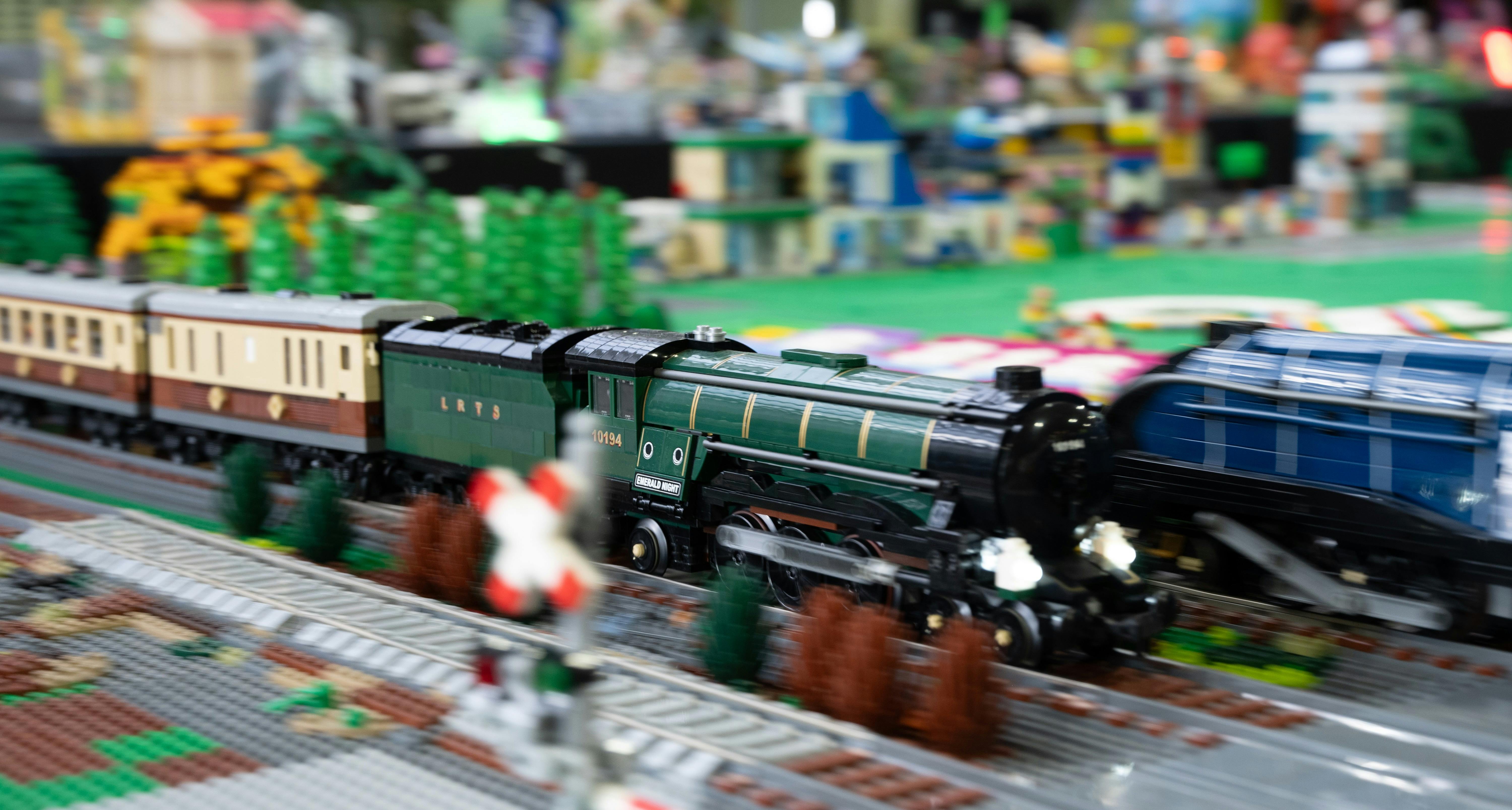 Great photo of a LEGO train display