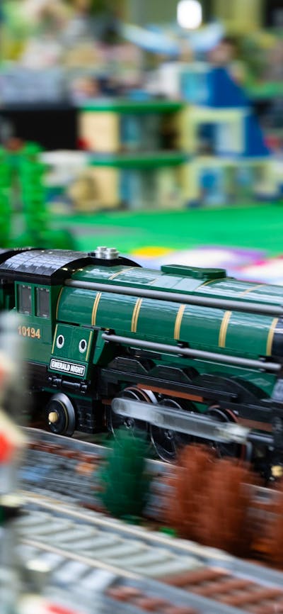 Great photo of a LEGO train display