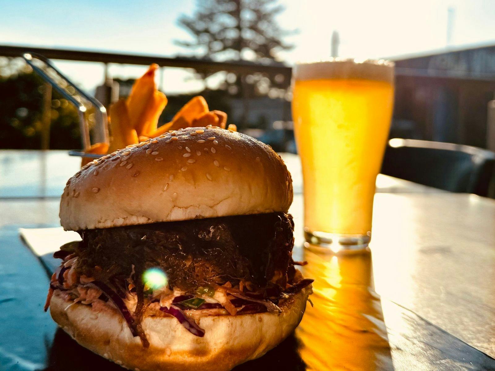 Burger & Beers - a favourite combo at Club Windang