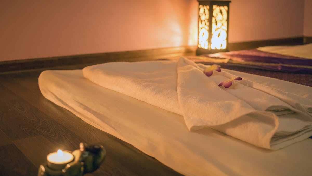 Towels Set up for Massage at Kenz Beauty Spa and Moroccan Hammam
