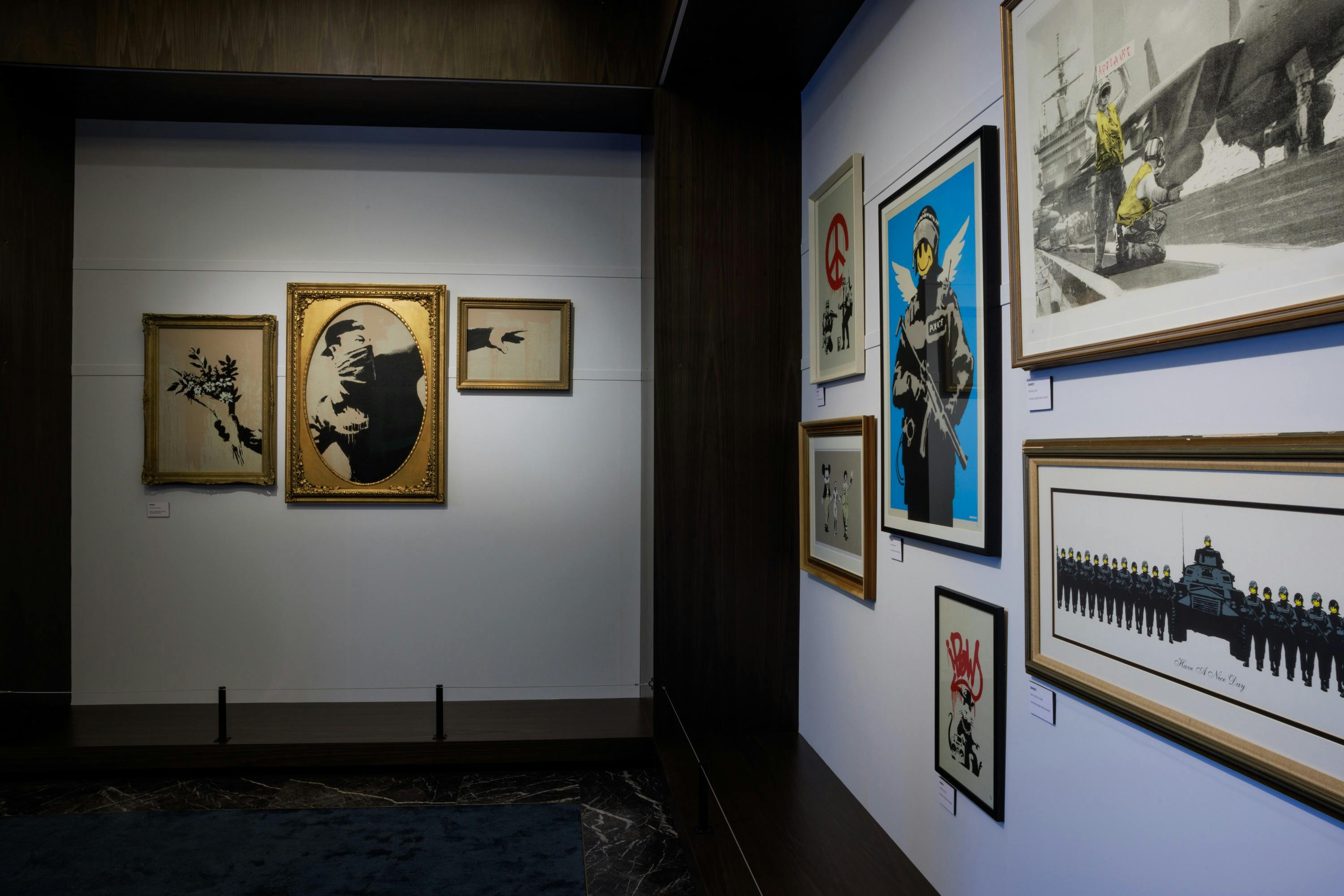 Banksy artworks on a wall