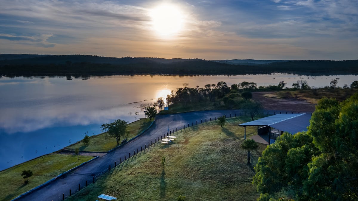 Aerial view of Lake Belmore, Croydon QLD