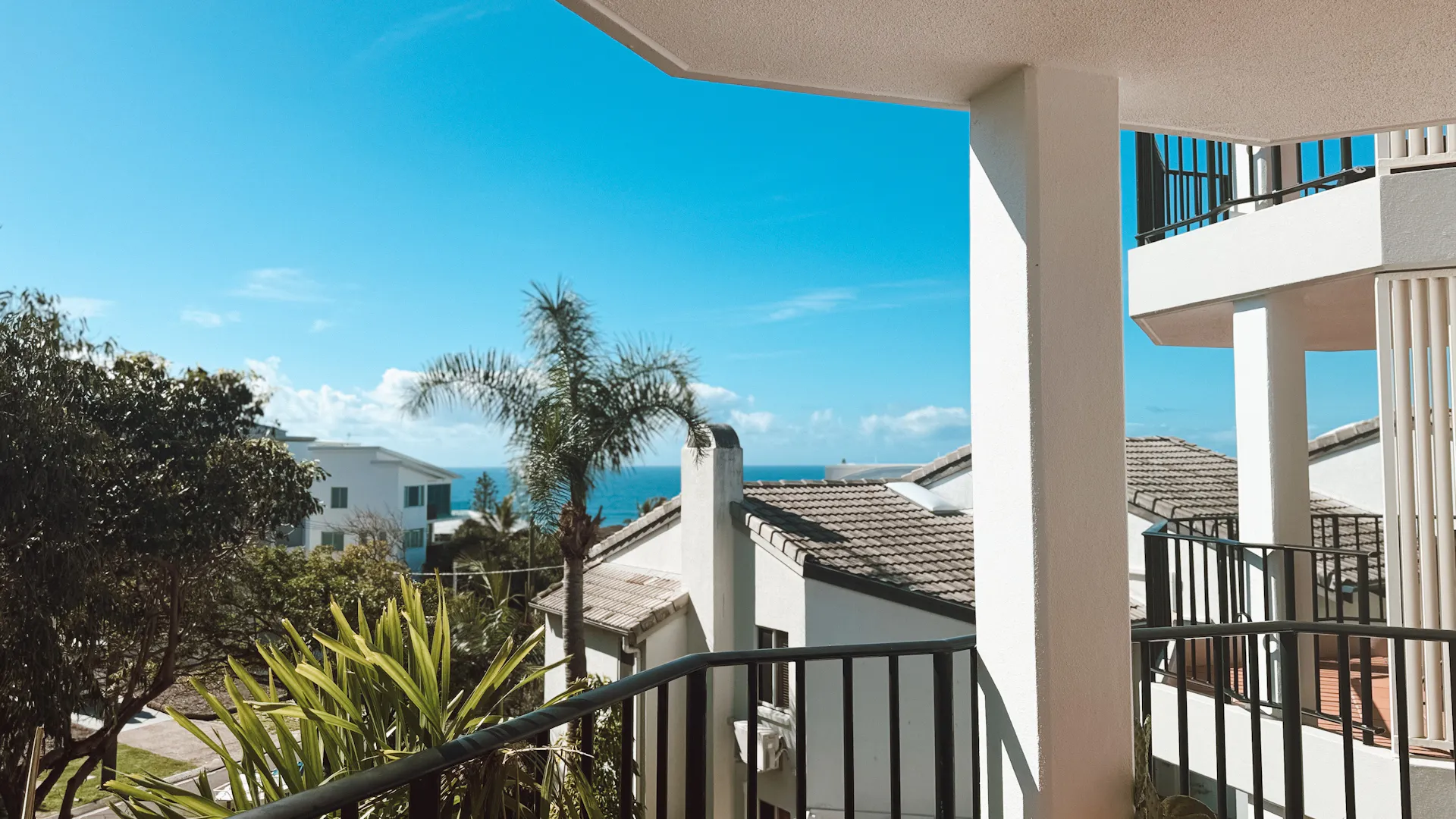 Seaside apartment, north-facing balcony,  dine alfresco to make the most of the ocean views.