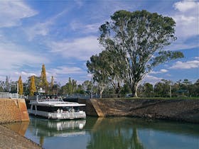 Tourist craft negotiating Murray River lock