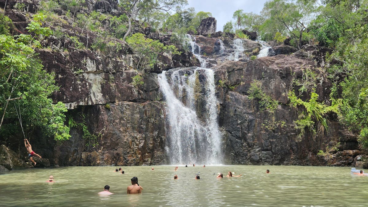 Relax in the surrounds of Cedar Creek Waterfalls.