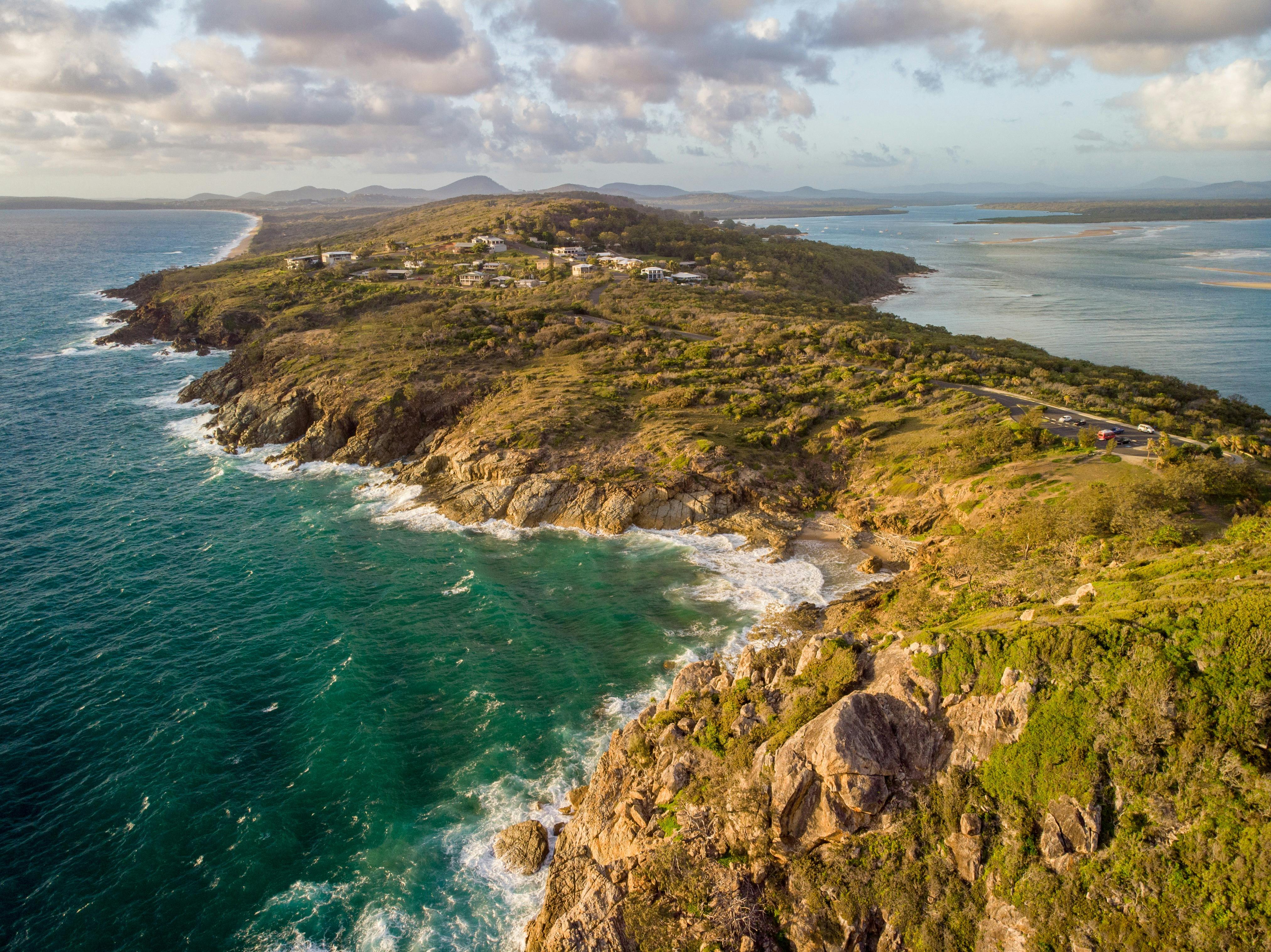 Ariel Shot of the beautiful greenery of the headland