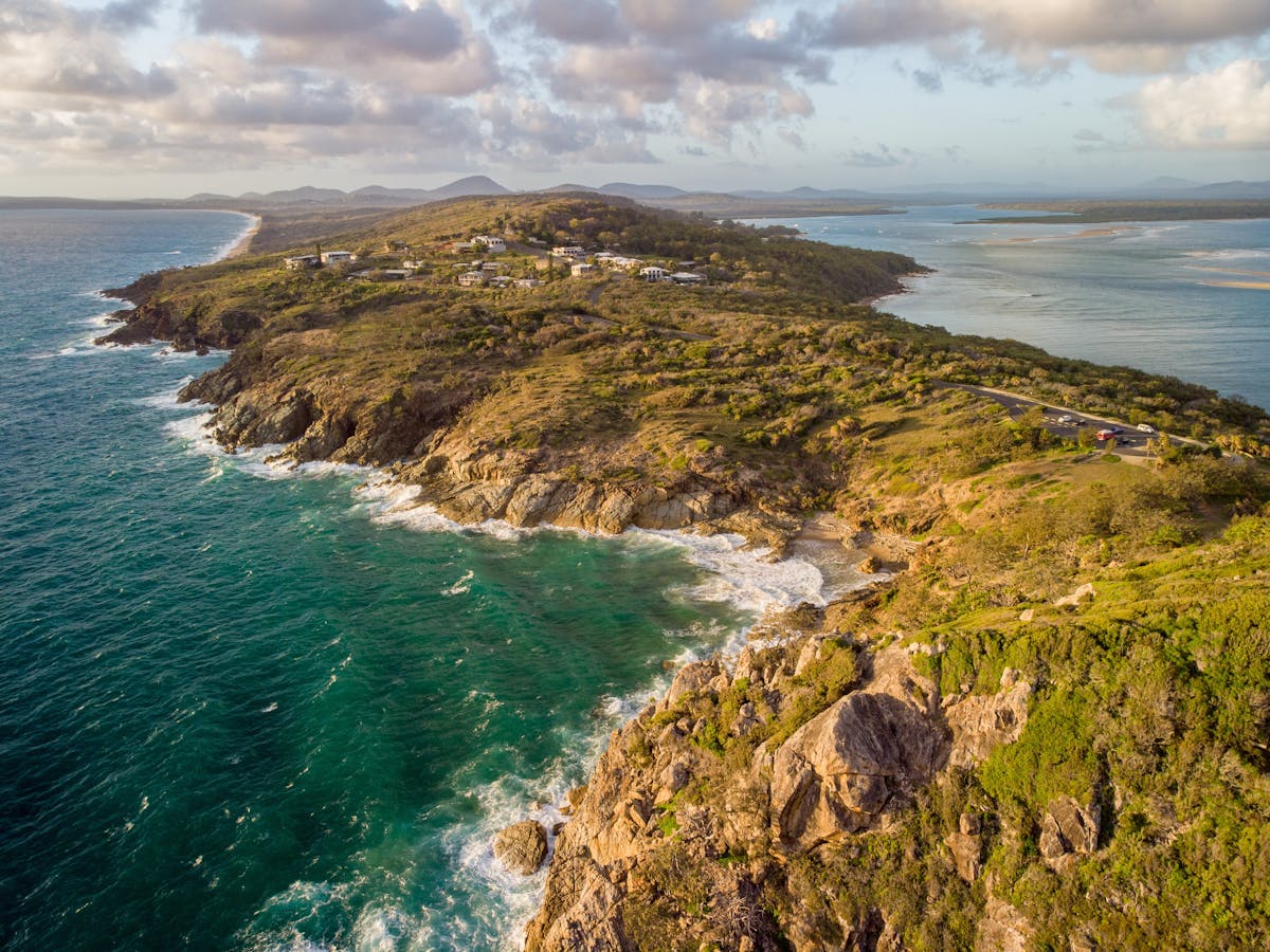 Ariel Shot of the beautiful greenery of the headland