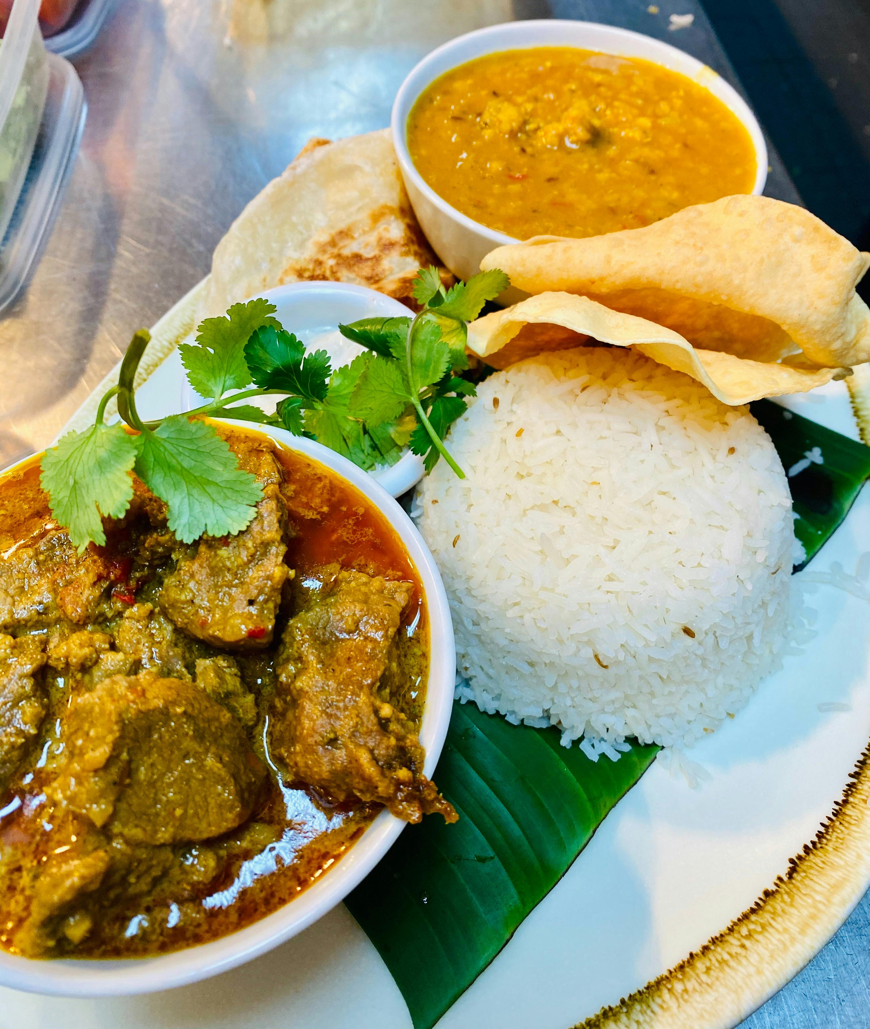 Indian curry plate at Merimbula RSL Club