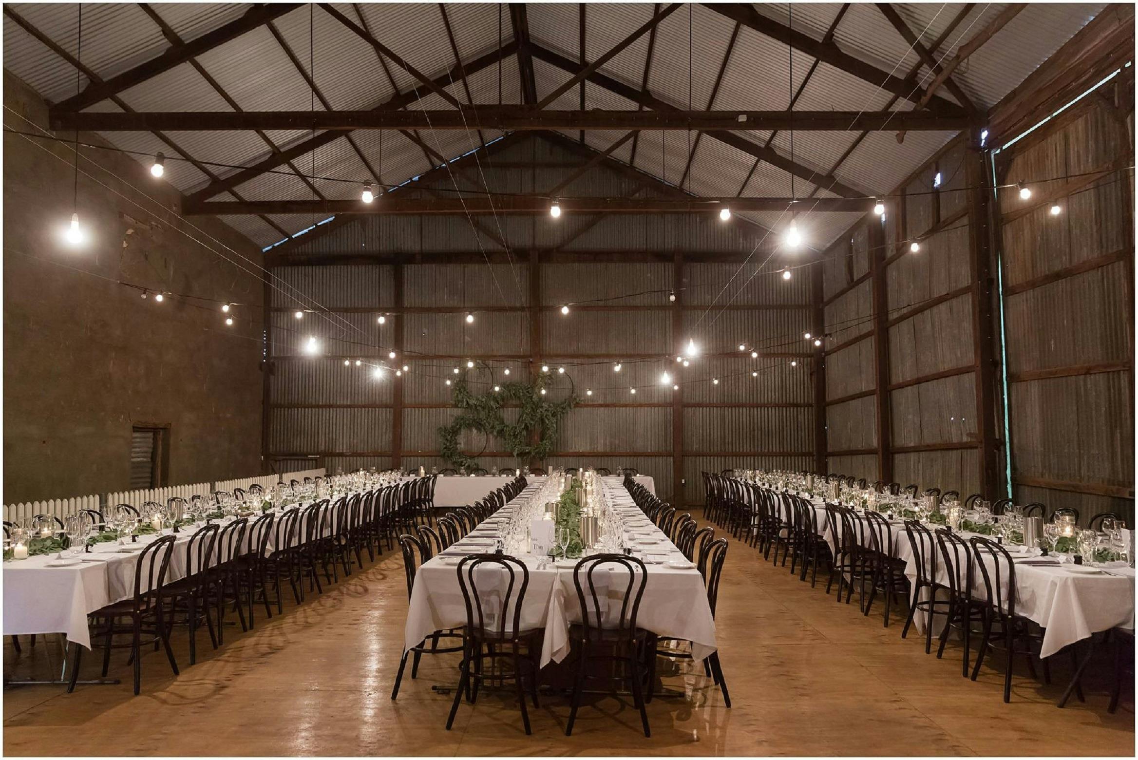 Furniture and lighting hire set up at Hillsview Auburn