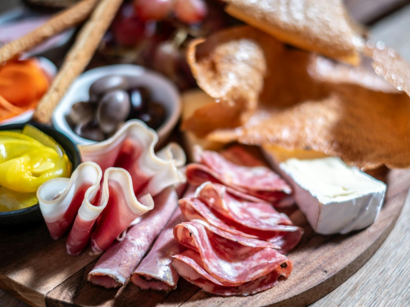 A charcuterie platter