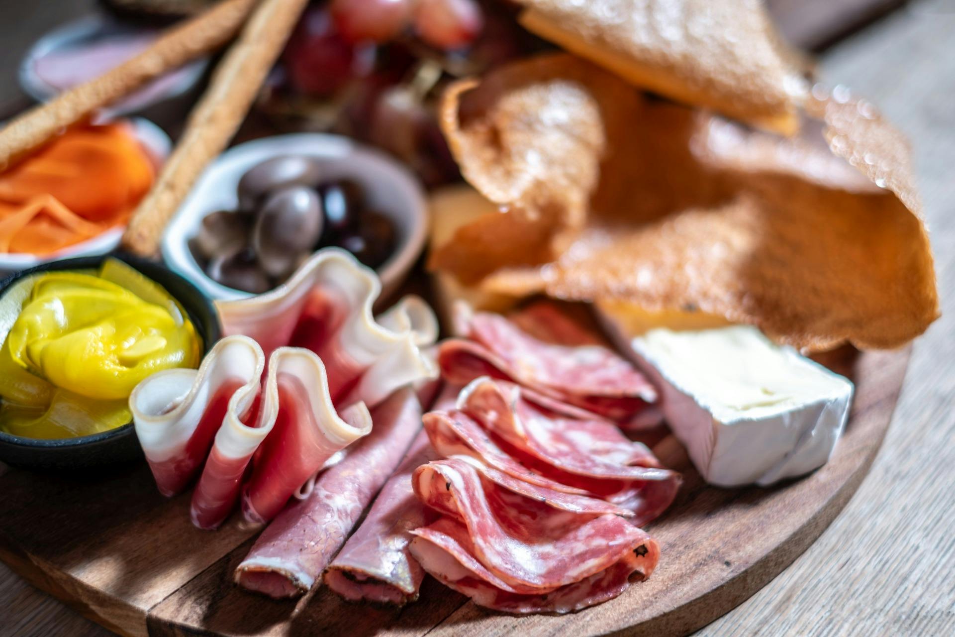 A charcuterie platter
