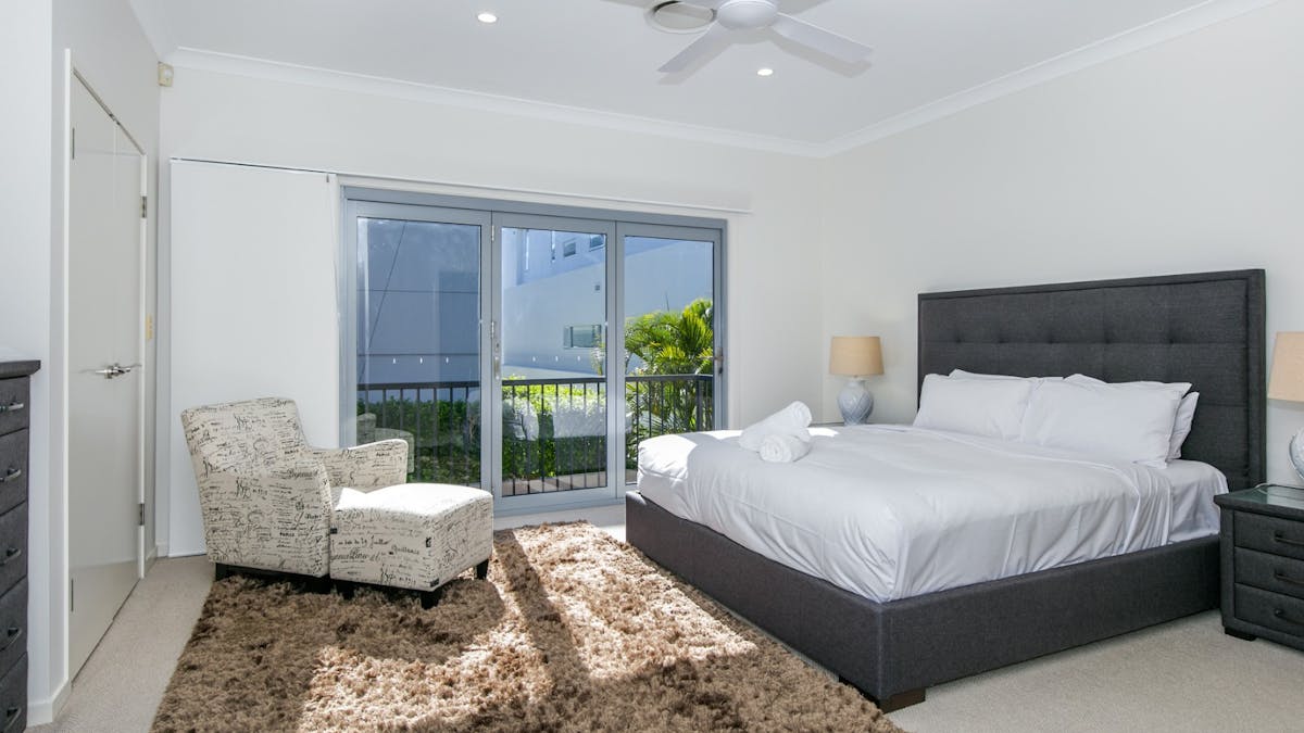 Master bedroom with balcony