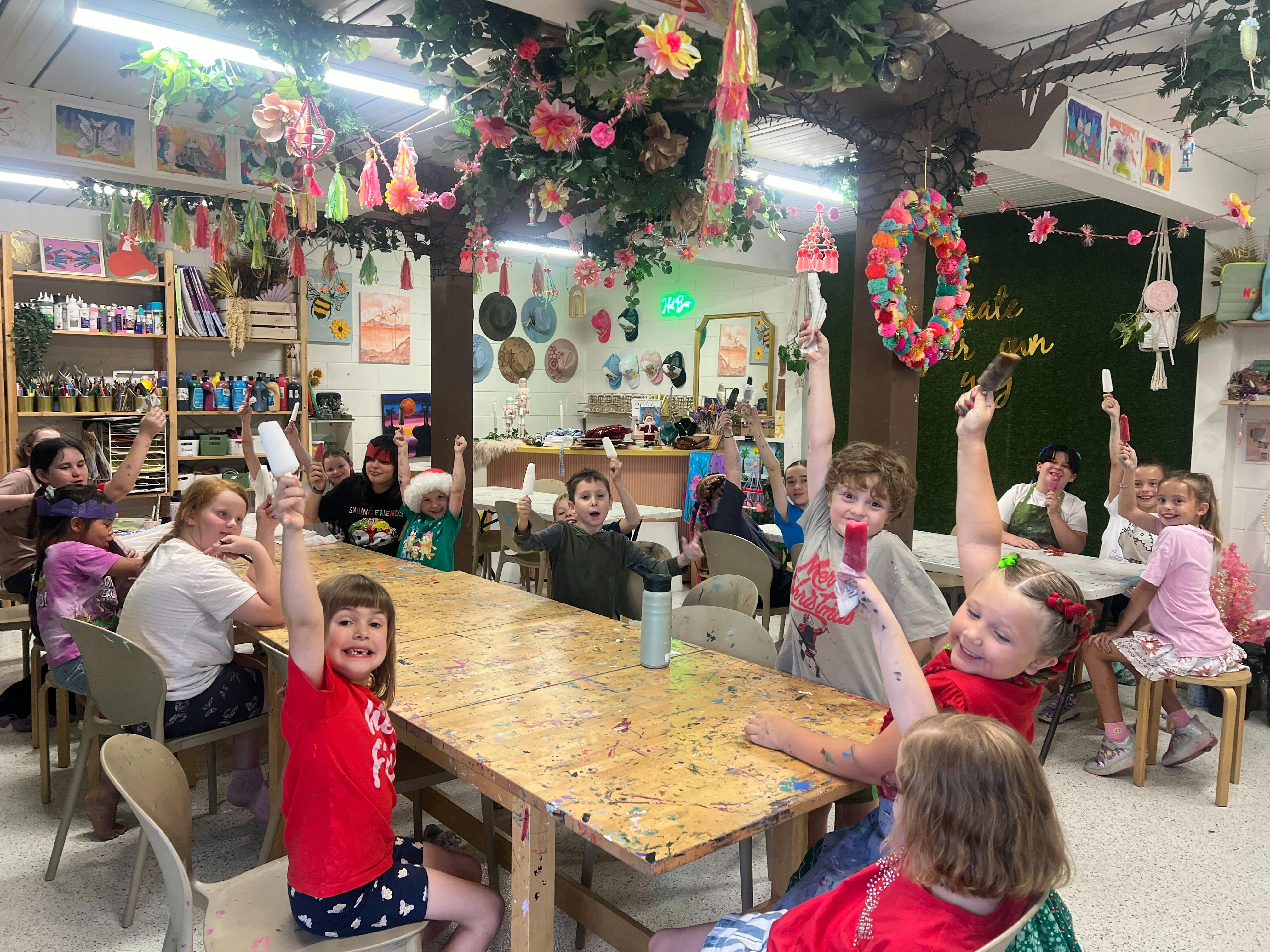 childrens workshops, with hat designing with baedges