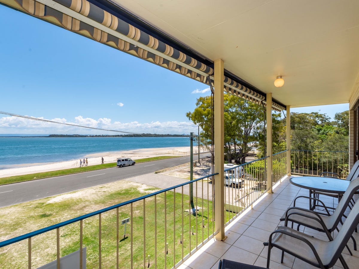 Balcony with water views