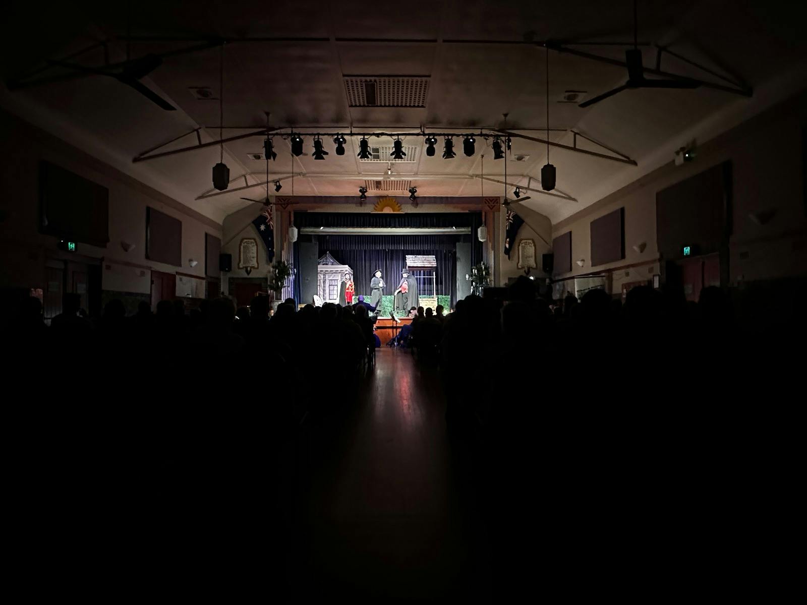 View from the back of the Soldiers' Memorial Hall looking at G&S Opera Sydney Staged production
