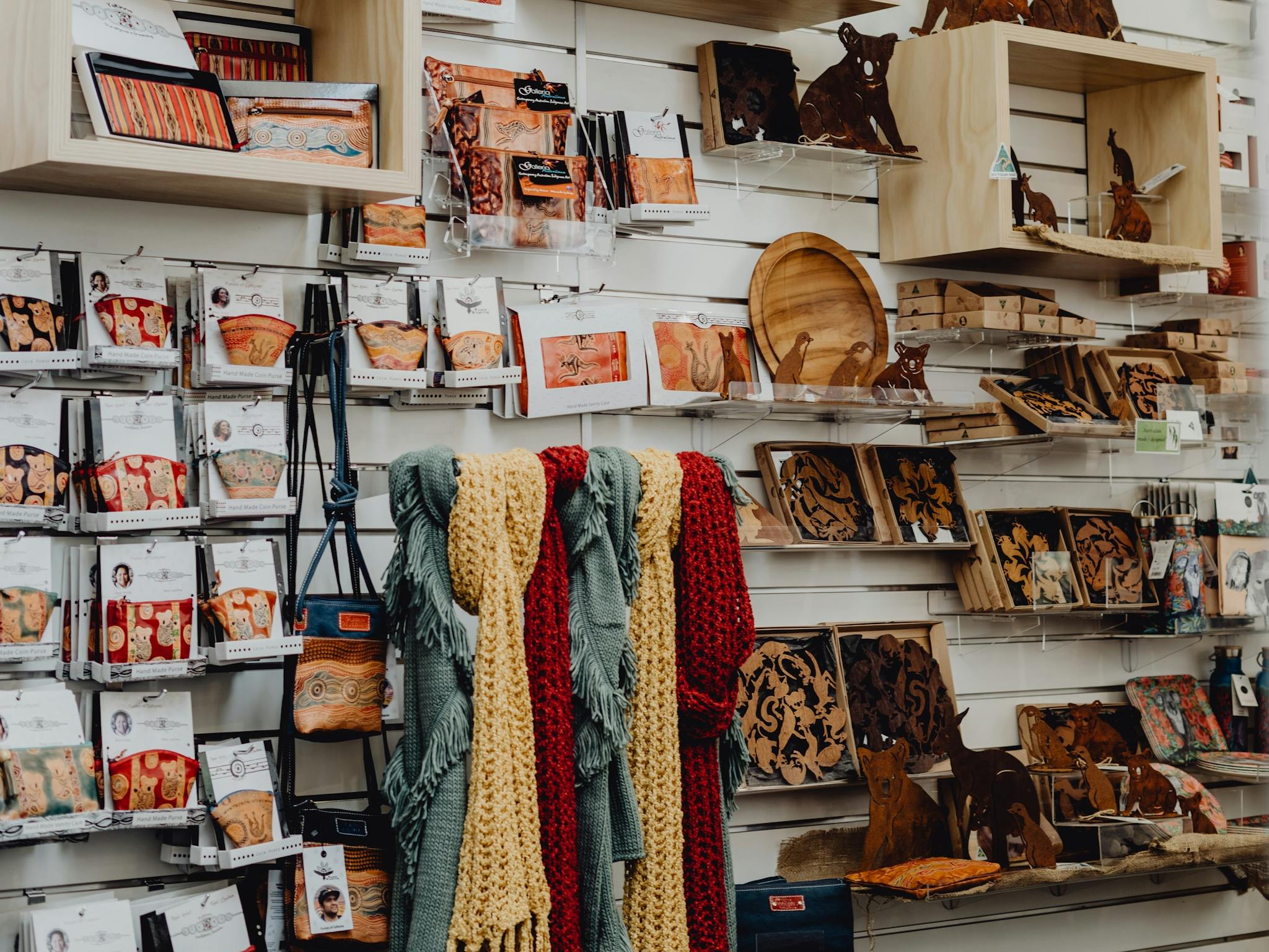 lots of souvenirs, local products and local art